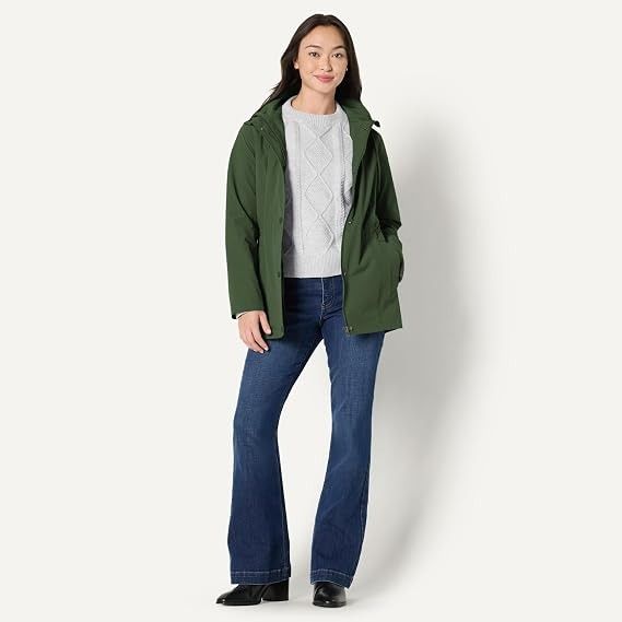 Green Hooded Rain Jacket image 5